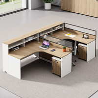 Bureau de travail moderne convertible en bois massif pour 2 à 6 personnes avec panneau en aluminium, conception modulaire stable pour usage commercial
