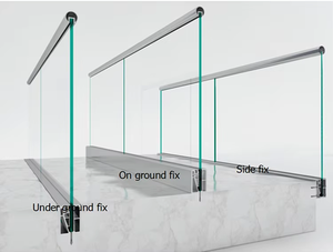 Vente en gros 6063 aluminium U Channel système de garde-corps en <span class=keywords><strong>verre</strong></span> sans cadre balcon pont escalier <span class=keywords><strong>terrasse</strong></span> piscine Base chaussure <span class=keywords><strong>balustrade</strong></span> - Product Image 3