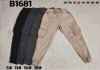 Celana Cargo Pria BAWANGCHENG Model Hip Hop Modis Bahan Katun Pinggang Sedang Ukuran Besar Tahan Air Bernapas Pewarnaan Garment Berkualitas Tinggi