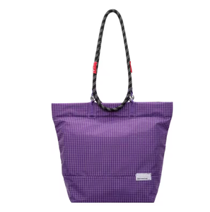 Simple and portable checkered <b>large</b> capacity double-sided multifunctional canvas single fashionable multi-purpose shopping <b>bag</b> - Product Image 1