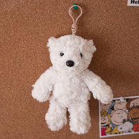 Porte-clés pendentif en peluche lapin mignon de dessin animé avec oreilles, 18 cm, rembourré en coton PP, cadeau d'anniversaire, décorations suspendues