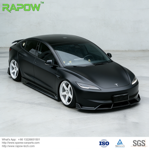 Kit carrosserie complet en fibre de carbone RAPOW pour <span class=keywords><strong>Tesla</strong></span> <span class=keywords><strong>Model</strong></span> 3 : Lame avant, becquet arrière, jupes latérales, diffuseur de pare-chocs - Product Image 3
