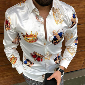 Áo Sơ Mi Nam Dài Tay, In Họa Tiết, Đi Tiệc, Đi Chơi, Xuân Thu, Thường Ngày, Kiểu Dáng Sang Trọng - Product Image 2