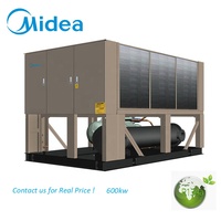 Système de refroidissement Midea 200 tonnes, haute fiabilité, refroidisseur d'eau à vis à air refroidi commercial, unité industrielle, système de refroidissement par air