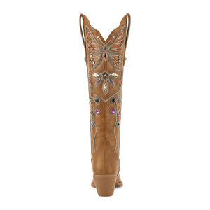 WETKISS 2025 <span class=keywords><strong>stivali</strong></span> da Cowgirl marroni con pietre preziose <span class=keywords><strong>tacco</strong></span> alto a punta <span class=keywords><strong>stivali</strong></span> da Cowboy con strass a punta con farfalla - Product Image 4