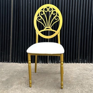 Fábrica al por mayor Silla de plástico apilable Color dorado Perfecto para bodas y eventos - Product Image 1