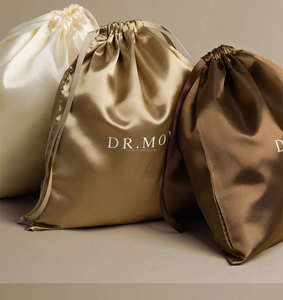 Pochette à maquillage en coton de haute qualité avec cordon de serrage, sac anti-poussière en satin, logo personnalisé pour les produits de soin de la peau, cosmétiques, stockage en mousseline, vêtements - Product Image 6