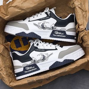 Zapatos para hombre 2026, zapatos de suela gruesa blancos de tendencia, versátiles para deportes y uso casual, zapatos de skate - Product Image 2