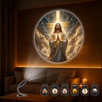 Projecteur de motifs TSINYE Dieu et Jésus – Six motifs différents pour changer, lumière décorative de fond de plafond de chambre, décoration d'église