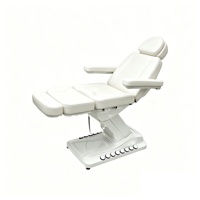 Table de massage électrique pour salon de beauté, pour usage hôtelier, lit inclinable réglable avec 3 moteurs, construction en cuir synthétique et métal