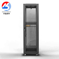Armoire de serveur de centre de données standard Zoyue Bower SPCC 19'' 4U-18U avec portes en verre/maille à pulvérisation électrostatique en stock