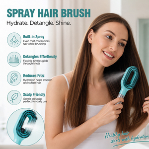 <span class=keywords><strong>Brosse</strong></span> à <span class=keywords><strong>cheveux</strong></span> 2-en-1 avec pulvérisateur d'eau, <span class=keywords><strong>brosse</strong></span> à poils de sanglier et nylon <span class=keywords><strong>pour</strong></span> une hydratation fine et une chevelure lisse sans frisottis - Product Image 2
