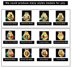 Medallas de tenis personalizadas de fábrica, medallas de metal para campeones deportivos, medallas de carrera de 5K <span class=keywords><strong>con</strong></span> cinta. - Product Image 3