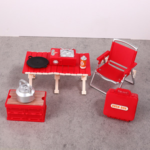 Petits jouets pour enfants, maison de jeu, chaise pliante miniature de simulation, table de pique-nique de camping, accessoires en plastique - Product Image 1