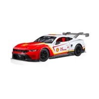 Modèle de voiture de course en alliage moulé sous pression à l'échelle 1:24, GT Racing Coupe avec lumières, sons, portes ouvrables, capot, roues directionnelles, aileron arrière