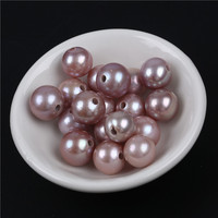 Perles rondes Edison bon marché, perles d'eau douce, avec grand trou 9-12mm, à vendre, livraison gratuite