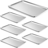 Loyang kue Aluminium komersial, loyang memanggang logam lembaran datar 30cm/48cm tinggi dengan 60X40 cm