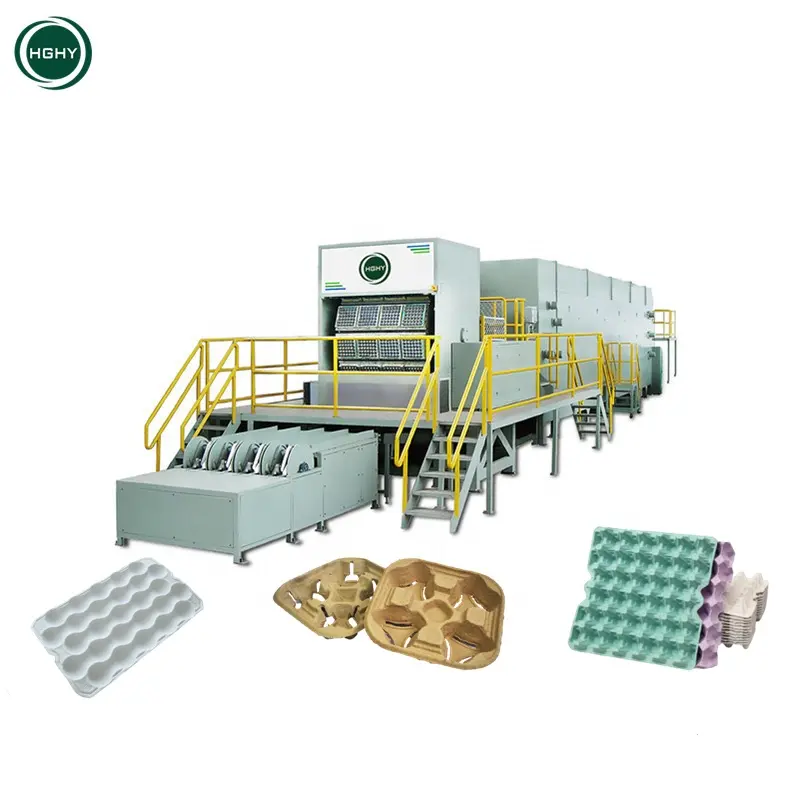 hghy Chicken Egg Tray 6000 stuks / uur automatische roterende vormmachine voor eierproductie