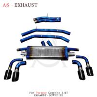 Échappement arrière Valvetronic en titane pour Porsche Cayenne 9Y0 E3 3.0T 2.9T 2019-2025, finition polie miroir bleue, échappement direct
