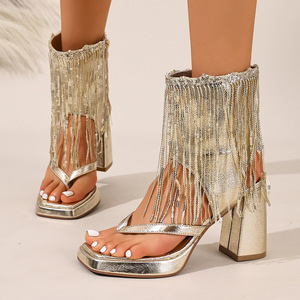 Sandalias de Verano para Mujer, Elegantes y Sexys, con Punta Abierta, Plataforma y Borlas, Estilo Bohemia, a la Moda - Product Image 1