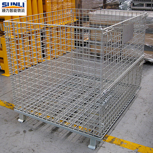 עגלת אחסון מתקפלת תעשייתית מפלדת אל-חלד עמידה במיוחד, רב מכר, ניתנת להתאמה אישית, בעלת ארבעה גלגלים, עומס 200 ק\\\"ג, חמה - Product Image 4