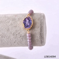 Bracelets ajustables personnalisés en perles de 8 mm, bijoux Druzy, pierres précieuses brutes, pierres naturelles, bracelet en cristal