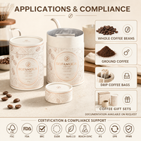 Emballage en tube de papier FSC sur mesure, écologique, boîte cylindrique artisanale pour café, thé, cadeau avec estampage à chaud, revêtement UV