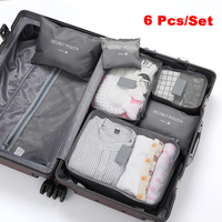 Ensemble de 6 cubes de compression de voyage personnalisés en polyester de haute qualité, imperméables et de grande capacité, avec fermeture éclair, pour un rangement tendance