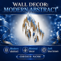 Seni Dinding Modern Art Deco dari Baja Tahan Karat, Polesan Mewah, Pelapisan Titanium Emas, Warna Dapat Disesuaikan, Tahan Angin