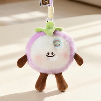 Aangepaste dierenknuffels schattige fruit pluche sleutelhangerset Kawaii drakenvrucht kiwi durian tas charme rugzak handtas decoratie groothandel