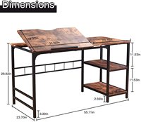 Bureau multifonctionnel avec étagère Bureau d'ordinateur moderne en métal pour la maison avec table élévatrice pour le salon