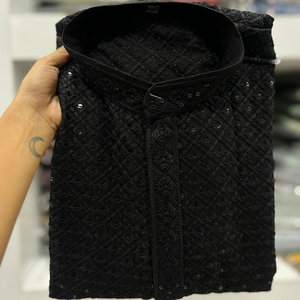 Kurta Pajama Tradicional Étnica para Hombre, Estilo Seda, Hecha a Mano en Pakistán e India, para Bodas y Fiestas - Product Image 1