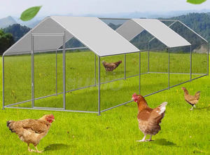 Grand <span class=keywords><strong>clapier</strong></span> à lapins en métal personnalisable cage à poulets poulailler arrière-cour poulailler enceinte - Product Image 2