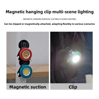 Mini lampe de travail extérieure COB pour voiture, feu de jour bicolore rotatif avec clip arrière, luminosité réglable pour inspection