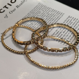 SONGSHUO Bracelet Tennis Moderne Plaqué Or 18K avec Zircon Cubique Transparent, Ensemble de Bracelets Empilables en Cristal pour Femme, Bijoux de Mariage et de Fête - Product Image 2
