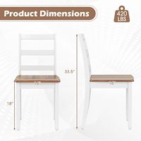 Chaise de salle à manger rustique en bois massif de caoutchouc, ensemble de chaises de cuisine avec coussin rembourré, support dorsal robuste et durable, garantie 1 an