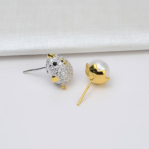 Boucles d'oreilles clous Wenchi en argent S925, petites coquillages, 8-12 perles, bijoux DIY, accessoires faits main, Chine 16205 - Product Image 4