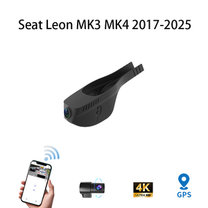กล้องติดรถยนต์ HD 4K สำหรับ MK3 <span class=keywords><strong>Leon</strong></span> MK4 2017-2025พร้อมเลนส์ DVR ด้านหน้าและด้านหลัง2แบบมีปลั๊กแอนด์เพลย์ GPS - Product Image 2