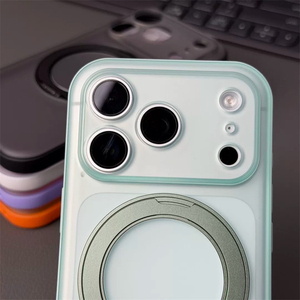 <b>Thick</b> Matte Metal Stand Kickstand Heavy Duty Magnetic Wireless Charging Phone case for iPhone 17 17PRO 17proMax 16 16PRO - Product Image 4
