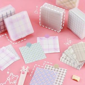200-Page Girly Checkered Sticky Notes Student Stationery <b>Journal</b> Materials Back-to-School Essentials for Office Study Memo Pads - Product Image 4