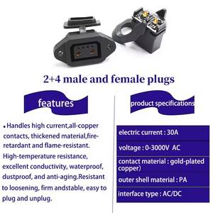 Konektor D-Tap DTAP 2+6 Pin, Soket Pengisi Daya Sepeda Listrik, Konektor Pria Wanita untuk Pengisi Daya Baterai - Product Image 5