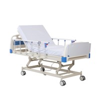 Lit médical électrique réglable à 3 fonctions avec plateau repas en ABS/PP