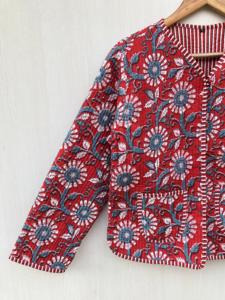 เสื้อแจ็คเก็ตโบฮีเมียนลายดอกไม้เย็บมือ ผ้าฝ้ายสไตล์ดอกไม้ สำหรับฤดูใบไม้ร่วงและฤดูหนาว เสื้อโค้ทสตรีทแวร์แบบกลับด้านได้ ของขวัญสำหรับเธอ - Product Image 4