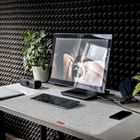 Tapis de protection antidérapant en feutre gris clair, 90x30cm, pour bureau, clavier de jeu, tapis de souris