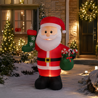 Père Noël gonflable lumineux à LED de 1,5 m pour décoration de jardin de Noël