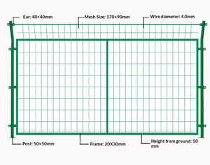 Clôture en treillis métallique galvanisé enduit de PVC, durable, 2,4 m, <span class=keywords><strong>pour</strong></span> la sécurité extérieure, jardin, cour, contrôle des foules, délimitation - Product Image 4