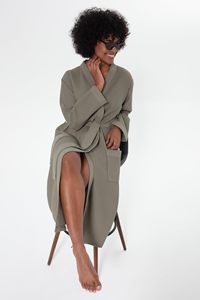 White <strong>Waffle</strong> Plush <strong>Men</strong> Bathrobe Soft Warm Long Robe With Belt and Front Pockets Cozy Comfortable Luxury Home Wear <strong>Dressing</strong> <strong>Gown</strong> - Product Image 5