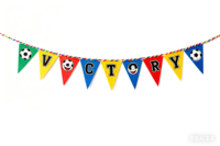 Matériel d'emballage de qualité supérieure pour les fêtes et les célébrations, bannière en papier, éléments de football, guirlandes de drapeaux triangulaires