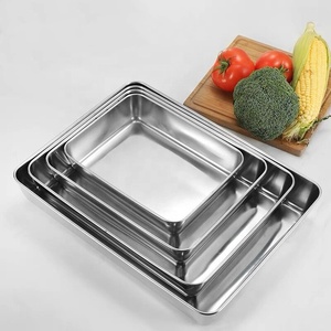 Bandeja rectangular personalizada para hornear pan, <span class=keywords><strong>pizza</strong></span>, pastel, bandeja de acero inoxidable para horno - Product Image 6