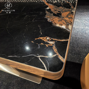 HUALIN in stile moderno Hotel Bar Bar Bar in alluminio tavolo da pranzo in pietra sinterizzata in pietra - Product Image 2